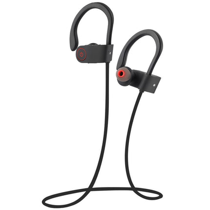IPX7 Waterproof Wireless Sport Headphones - In-Ear Earphones, Noise Canceling, 8 Hrs Work Time, Neck Earbuds - Black
