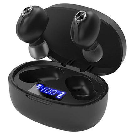 TWS Wireless 5.0 Earbuds - In-Ear Stereo Headset with Noise Canceling, Mic, Magnetic Charging Dock - for Driving, Working, Traveling - Packs & Pieces - Black