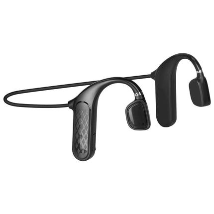 Wireless V5.1 Bone Conduction Earphones - Open-Ear Headsets with Mic - Sport Music Earphone - Business Driving - Black