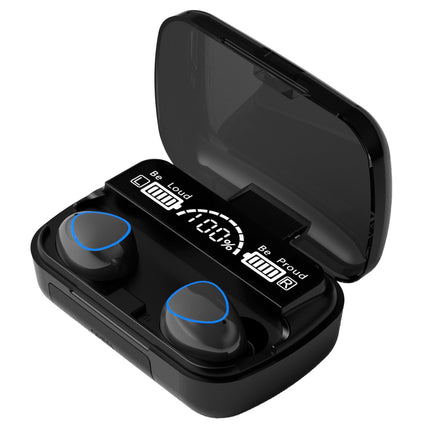 TWS Wireless Earbuds with Touch Control, IPX7 Waterproof, Power Bank - Black