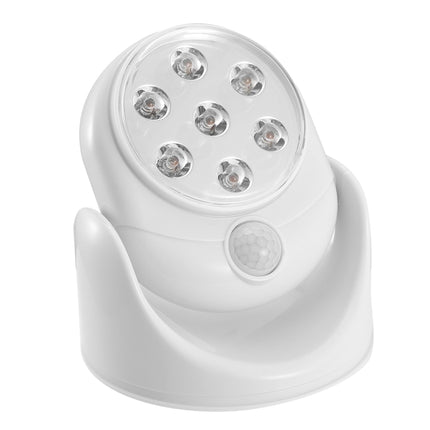 Wireless LED Spotlight - 90° Motion Sensor Night Lamp - 360° Rotation - Battery Operated - 23ft Sensing Range - Ideal for Closets & Bathrooms - Black
